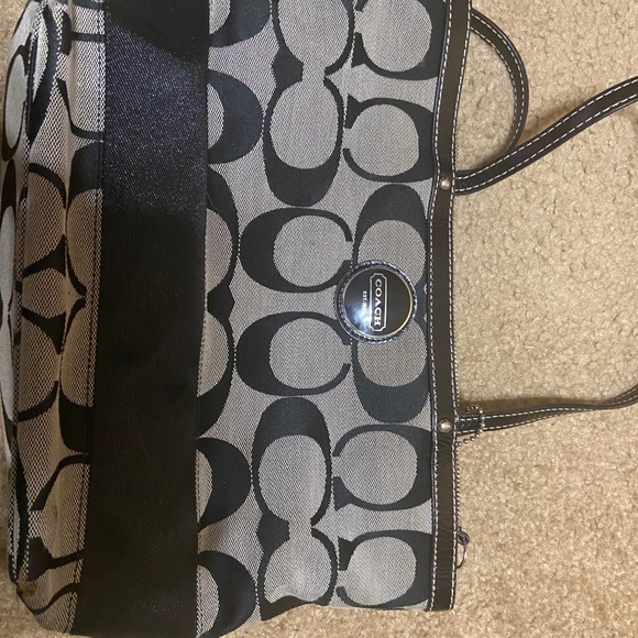 Black and grey coach purse - Picture 1 of 2